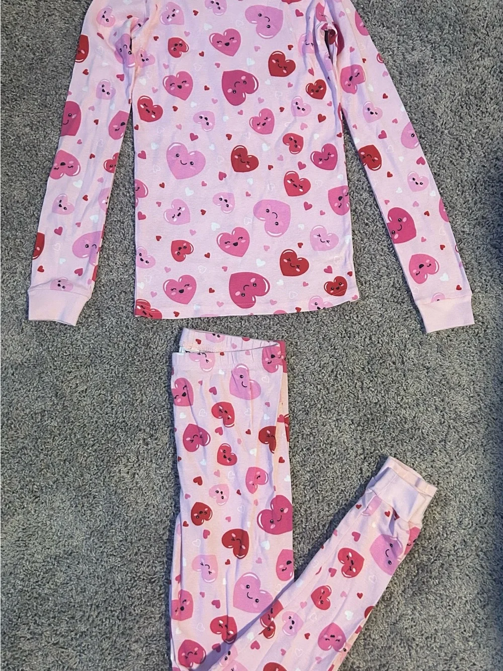 The Children's Place Pink Heart-Face Pajama Set